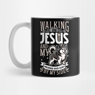 Jesus and dog - Mackenzie River Husky Mug